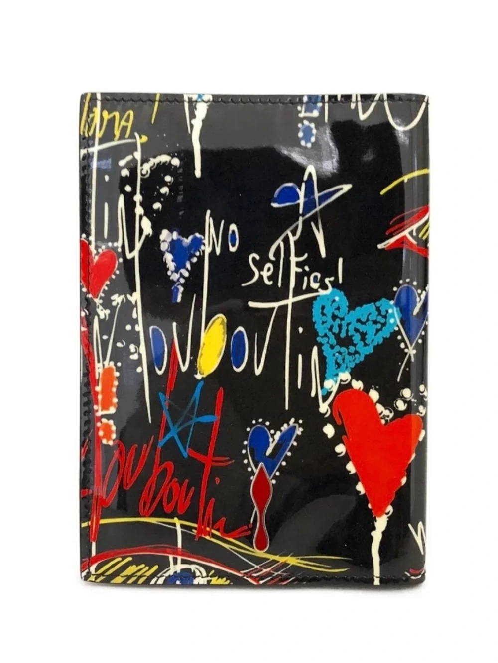 ✨🛍️ Christian Louboutin Loubitag Graffiti Patent Leather Passport Holder